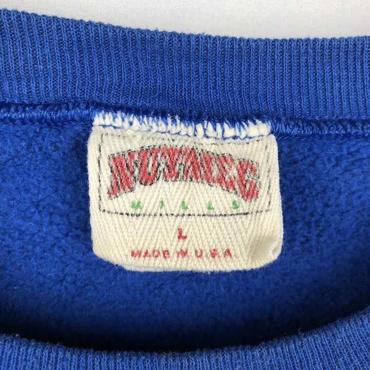 90'S Fruit of the Loom New York Knicks Print Sweatshirt, Made in USA, Men's Size L (approx.), Vintage cotton blue type Vintage Second Hand