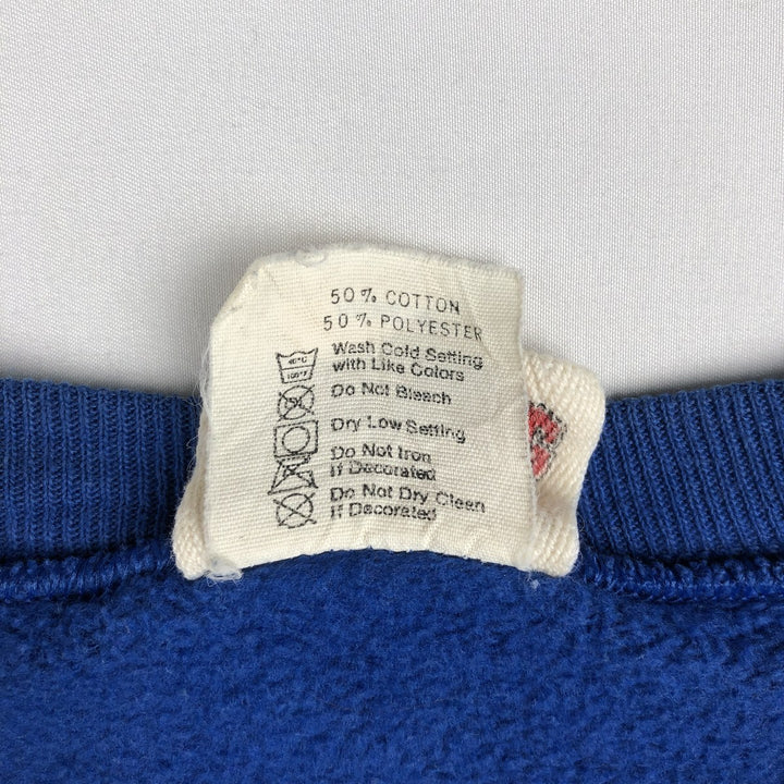 90'S Fruit of the Loom New York Knicks Print Sweatshirt, Made in USA, Men's Size L (approx.), Vintage cotton blue type Vintage Second Hand