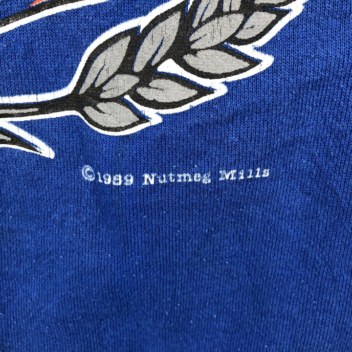 90'S Fruit of the Loom New York Knicks Print Sweatshirt, Made in USA, Men's Size L (approx.), Vintage cotton blue type Vintage Second Hand