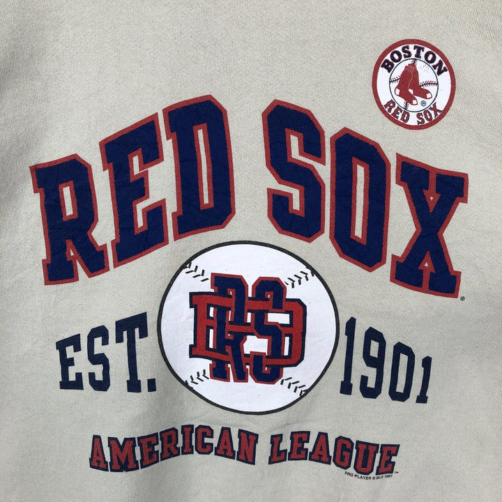 90'S PRO LAYER Boston Red Sox Sweatshirt, Made in USA, Men's XL equivalent, Vintage cotton unbleached Vintage Second Hand