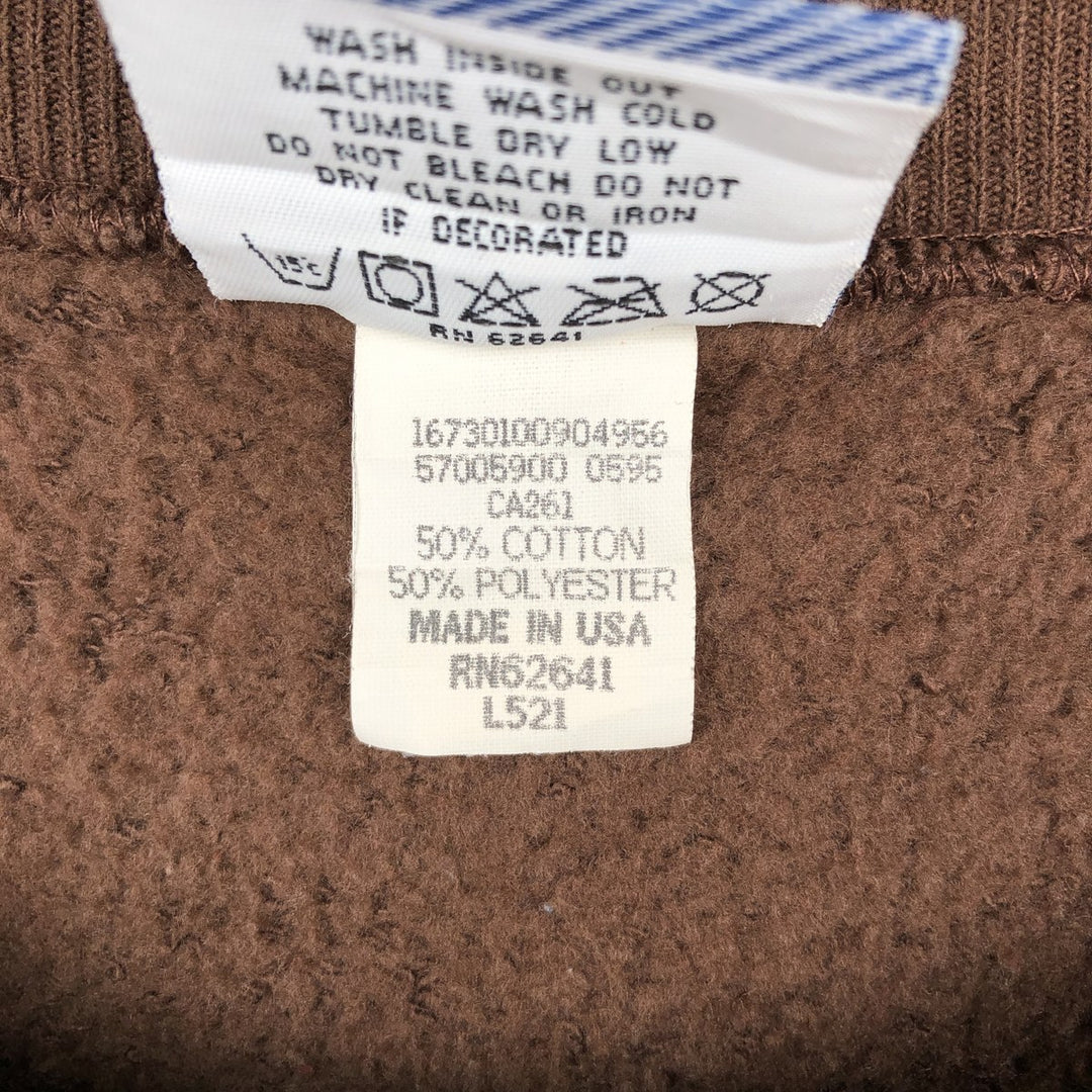90'S Lee Cleveland Browns Sweatshirt, Made in USA, Men's XL equivalent, Vintage cotton brown type Vintage Second Hand