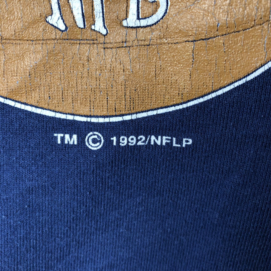 90'S Fruit of the Loom Dallas Cowboys Print Sweatshirt, Made in USA, Men's XL equivalent, Vintage cotton navy blue type Vintage Second Hand