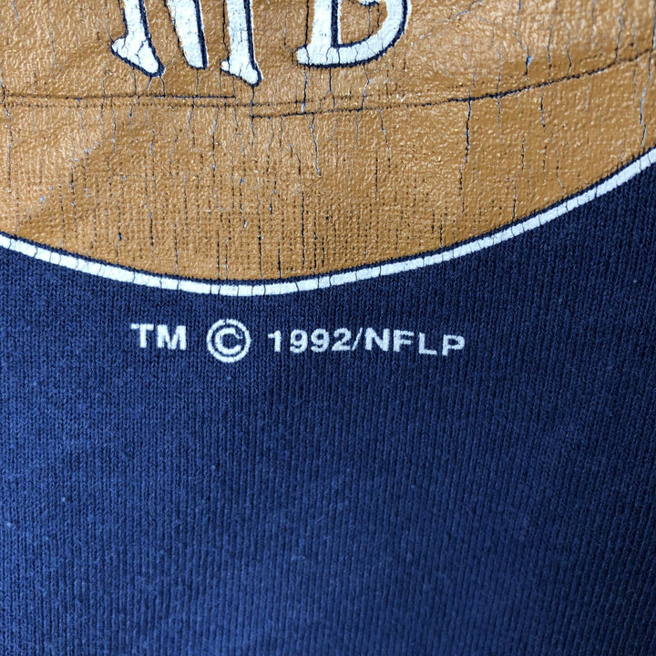 90'S Fruit of the Loom Dallas Cowboys Print Sweatshirt, Made in USA, Men's XL equivalent, Vintage cotton navy blue type Vintage Second Hand