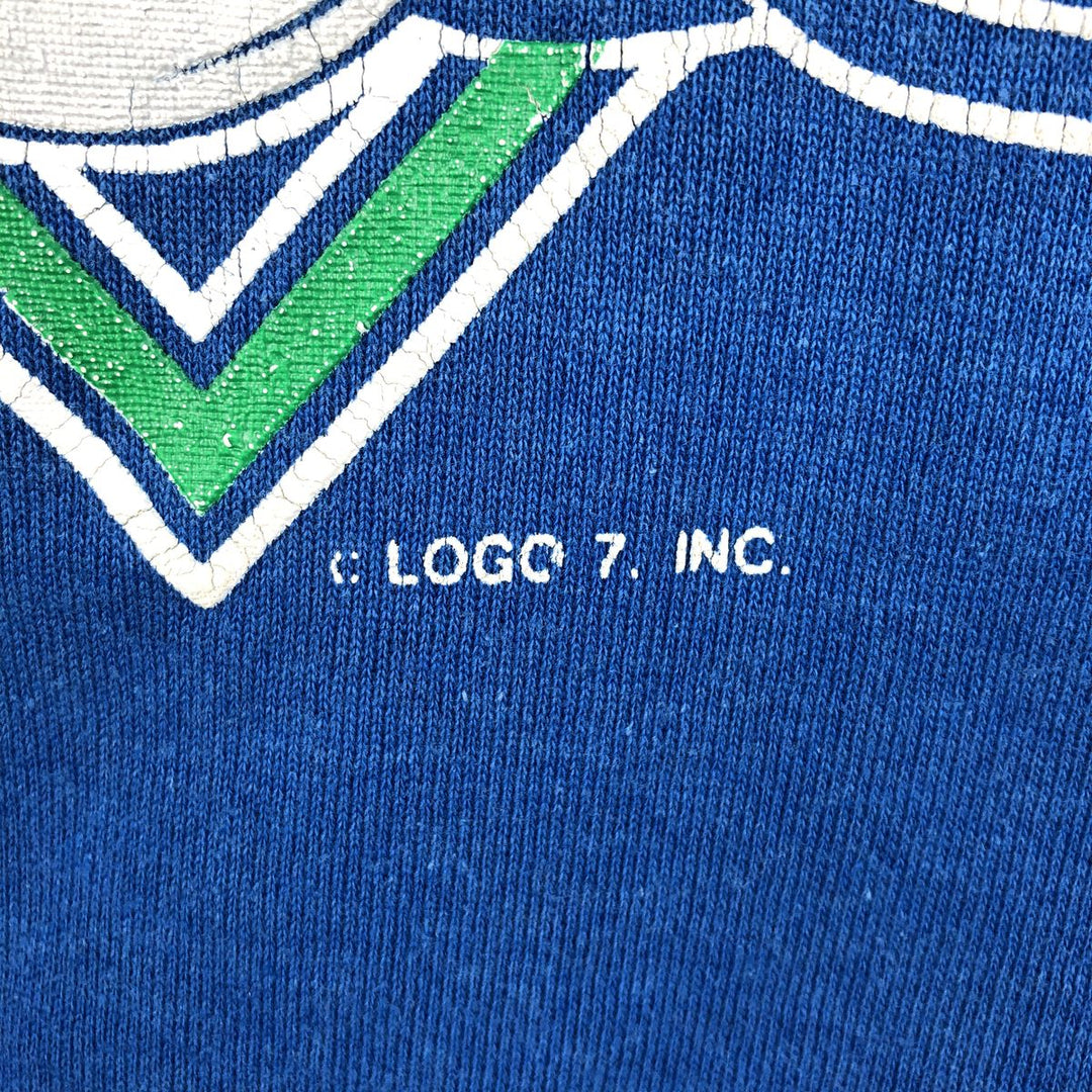 90'S LOGO7 Seattle Seahawks Print Sweatshirt, Made in USA, Men's XL equivalent, Vintage cotton blue type Vintage Second Hand