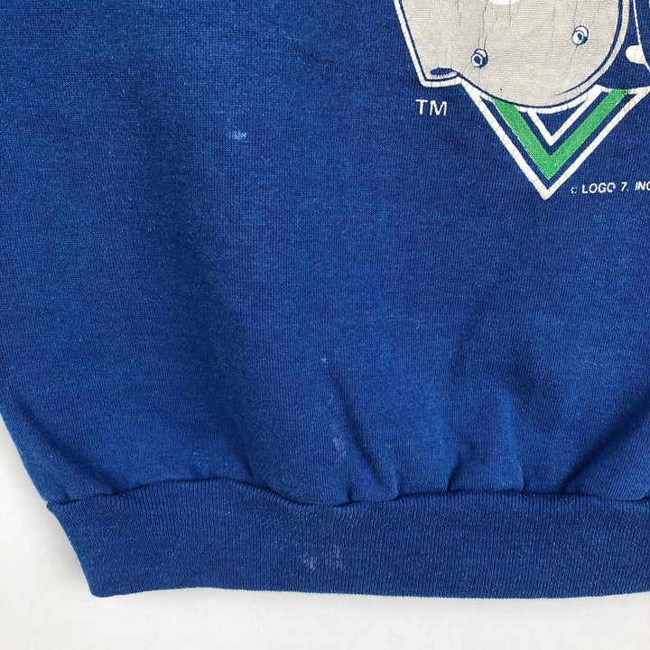 90'S LOGO7 Seattle Seahawks Print Sweatshirt, Made in USA, Men's XL equivalent, Vintage cotton blue type Vintage Second Hand