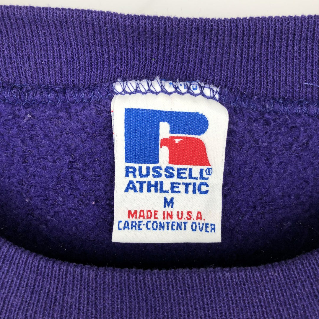 90'S Russell MLB Baltimore Orioles Print Sweatshirt, Made in USA, Men's Size M (approx.), Vintage cotton Purple type blue-purple Vintage Second Hand