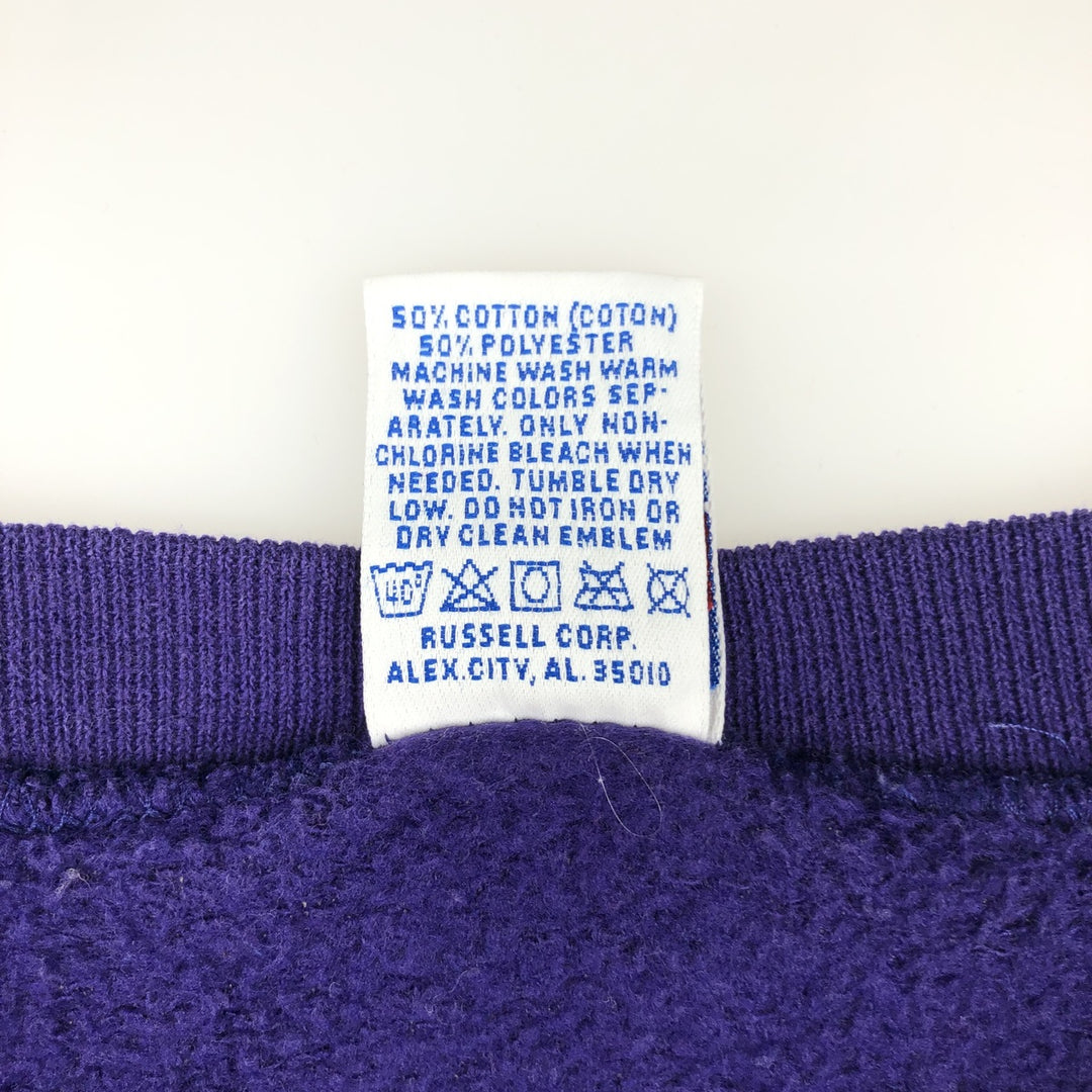 90'S Russell MLB Baltimore Orioles Print Sweatshirt, Made in USA, Men's Size M (approx.), Vintage cotton Purple type blue-purple Vintage Second Hand