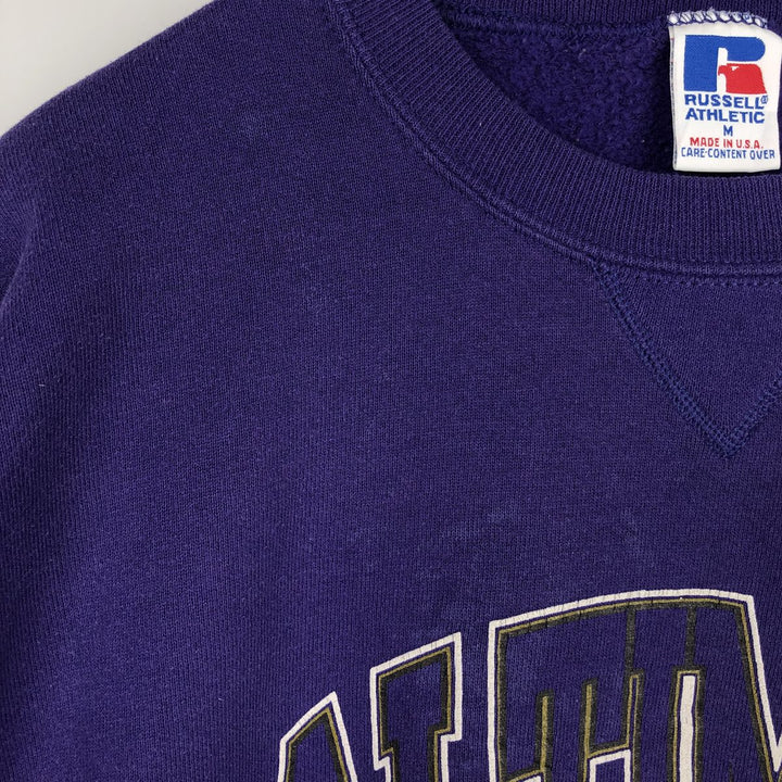90'S Russell MLB Baltimore Orioles Print Sweatshirt, Made in USA, Men's Size M (approx.), Vintage cotton Purple type blue-purple Vintage Second Hand