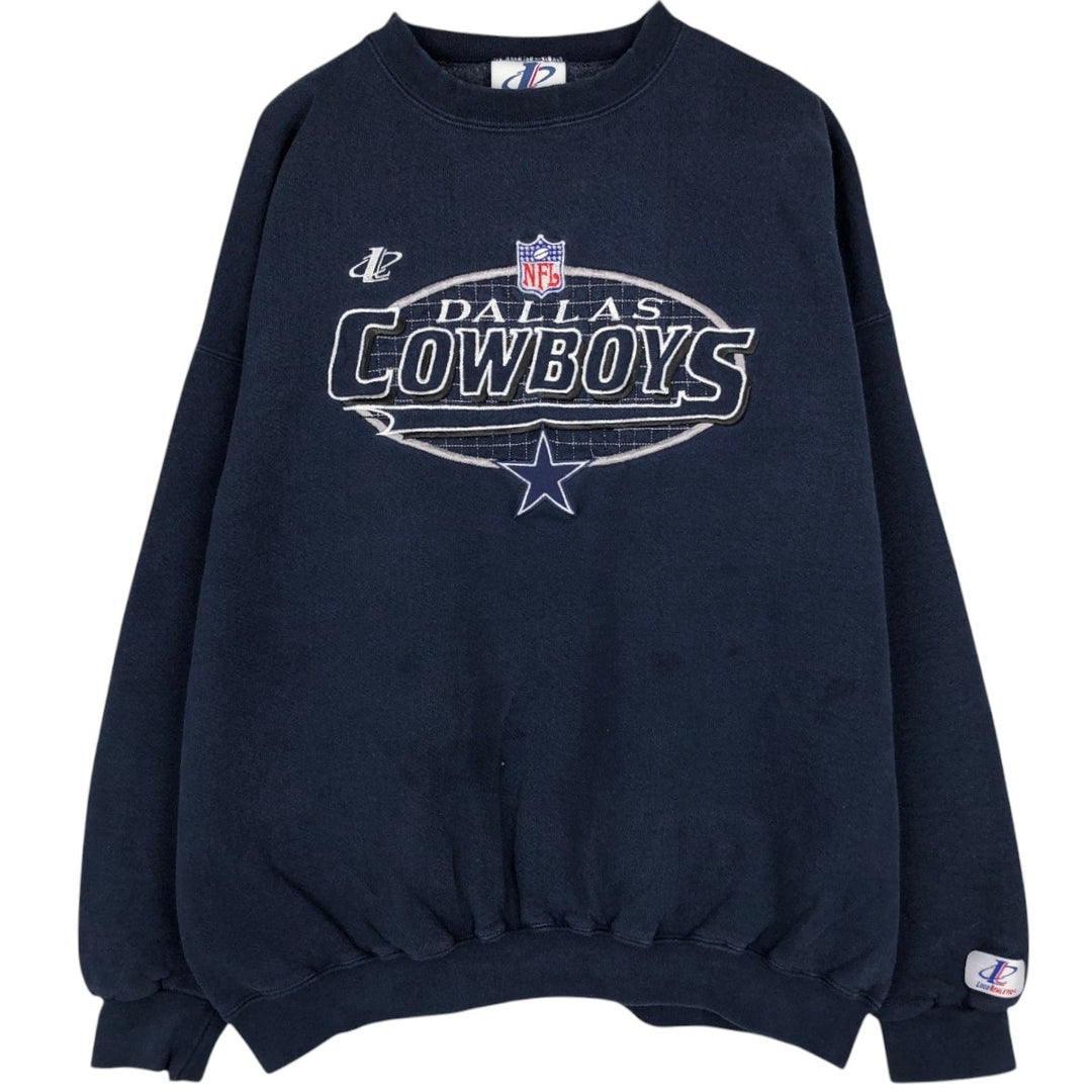NFL Dallas Cowboys Logo Athletic Sweatshirt, Made in USA, Men's Size XL cotton navy blue type Vintage Second Hand