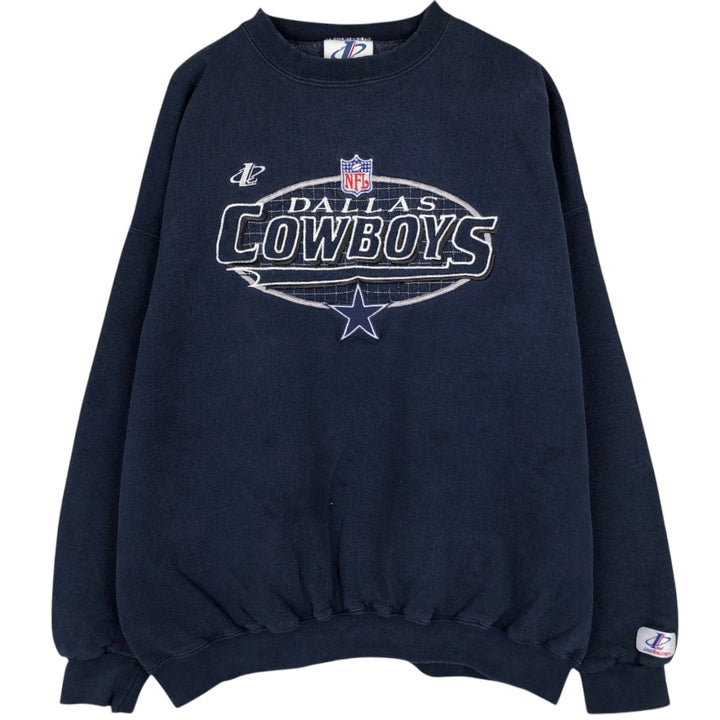 NFL Dallas Cowboys Logo Athletic Sweatshirt, Made in USA, Men's Size XL cotton navy blue type Vintage Second Hand