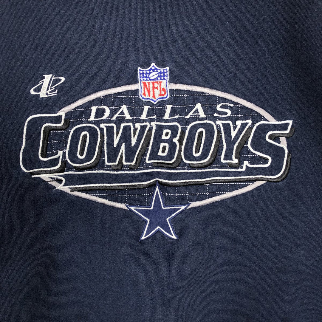 NFL Dallas Cowboys Logo Athletic Sweatshirt, Made in USA, Men's Size XL cotton navy blue type Vintage Second Hand