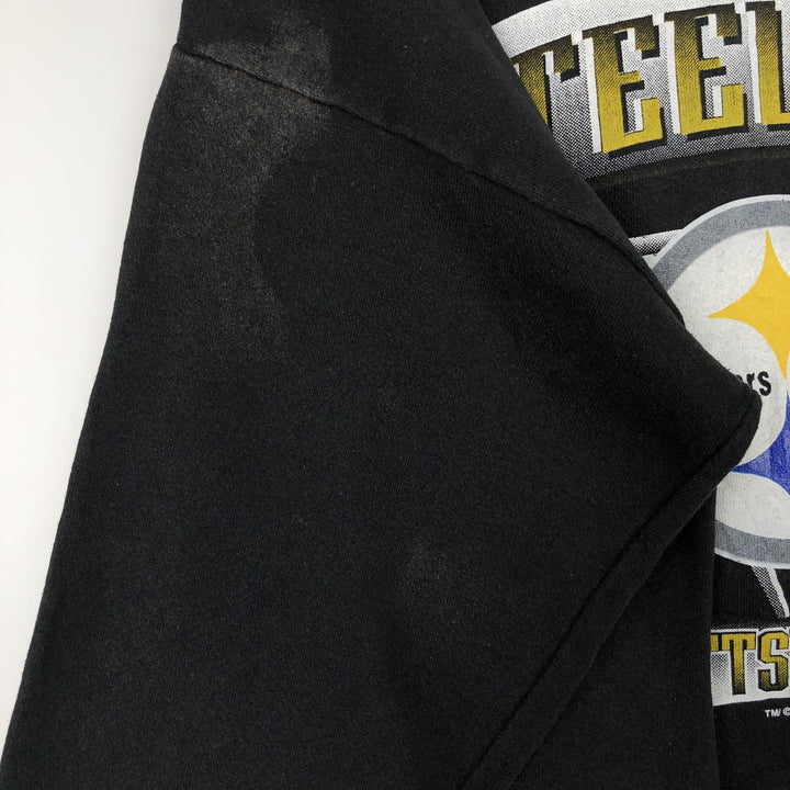 LOGO7 NFL Pittsburgh Steelers Print Sweatshirt, Men's Size L (Equivalent), Vintage cotton black type Vintage Second Hand