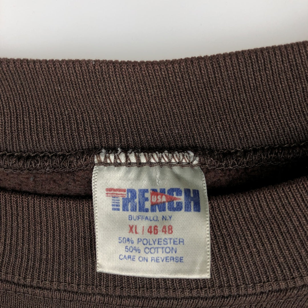 90'S TRENCH NFL Cleveland Browns Print Sweatshirt, Made in USA, Men's XL equivalent, Vintage polyester brown type Vintage Second Hand