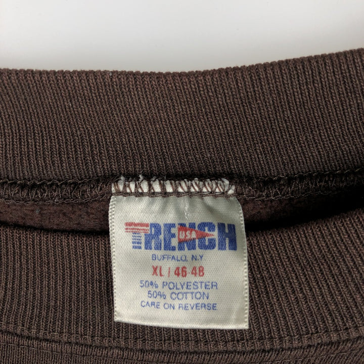 90'S TRENCH NFL Cleveland Browns Print Sweatshirt, Made in USA, Men's XL equivalent, Vintage polyester brown type Vintage Second Hand