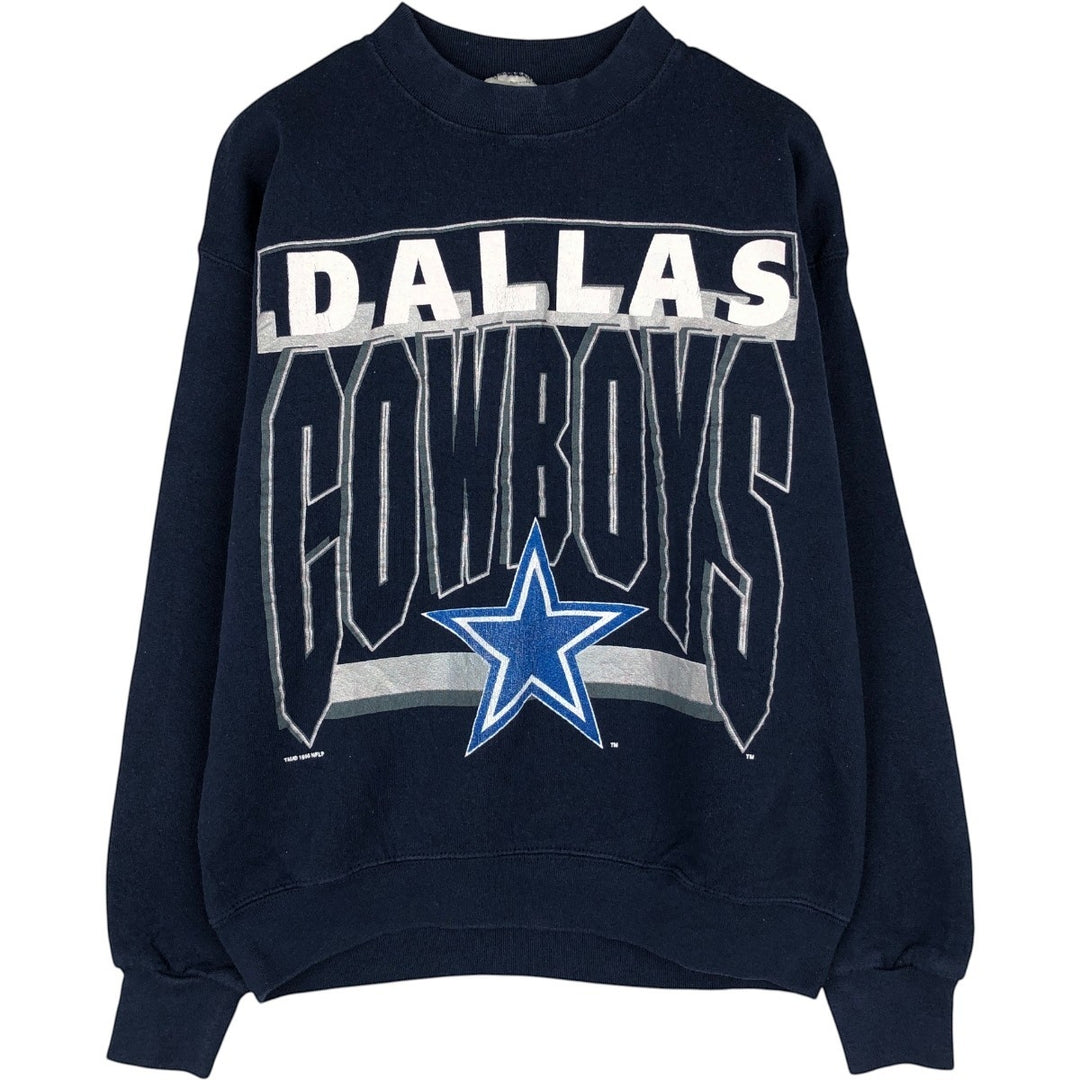 90'S Official Fan NFL Dallas Cowboys Print Sweatshirt, Made in USA, Men's Size M (Equivalent), Vintage polyester navy blue type Vintage Second Hand