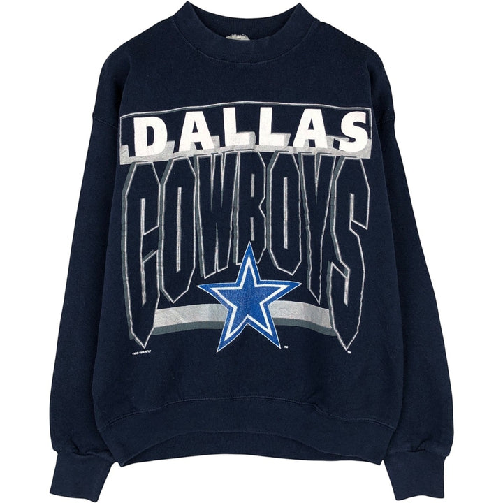 90'S Official Fan NFL Dallas Cowboys Print Sweatshirt, Made in USA, Men's Size M (Equivalent), Vintage polyester navy blue type Vintage Second Hand