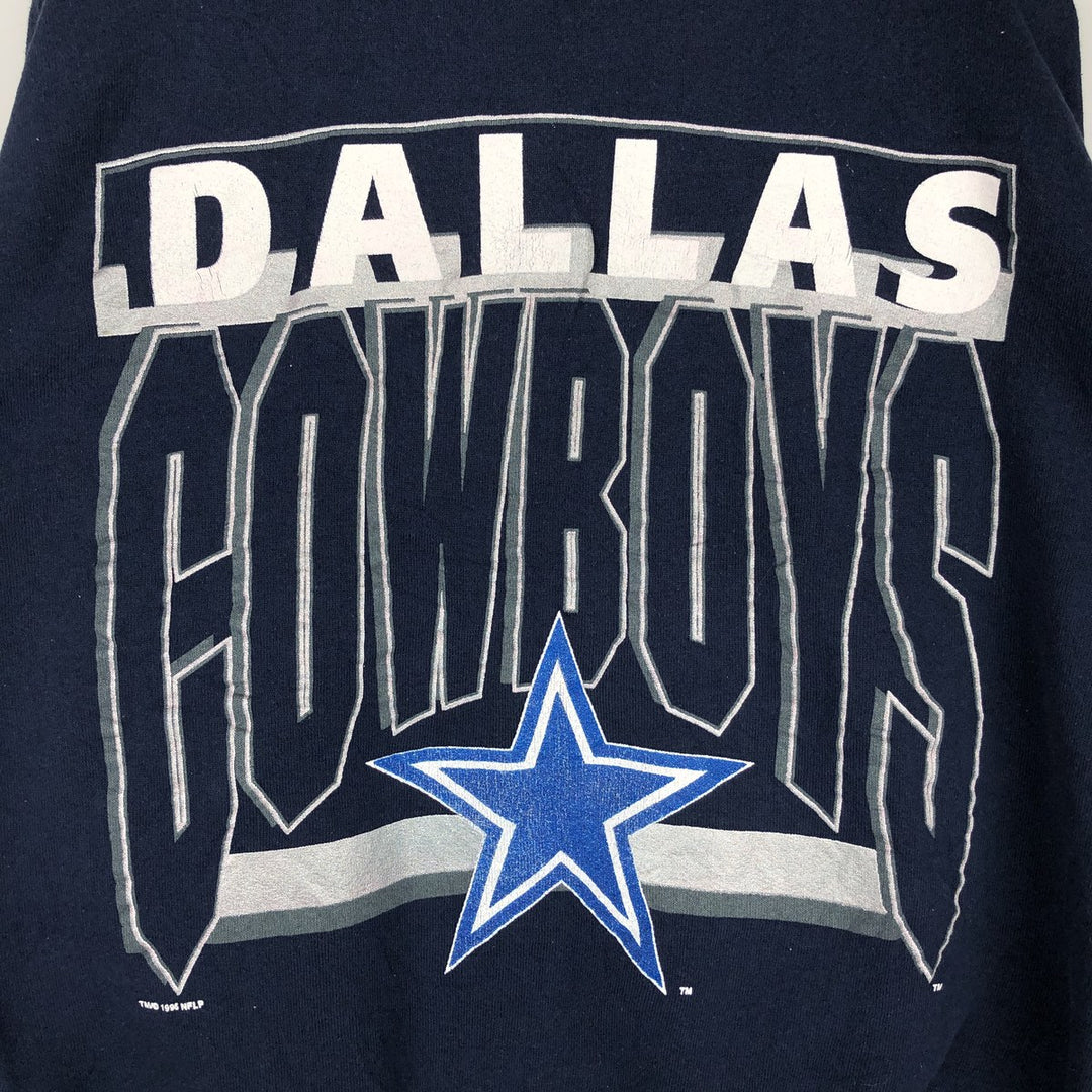 90'S Official Fan NFL Dallas Cowboys Print Sweatshirt, Made in USA, Men's Size M (Equivalent), Vintage polyester navy blue type Vintage Second Hand