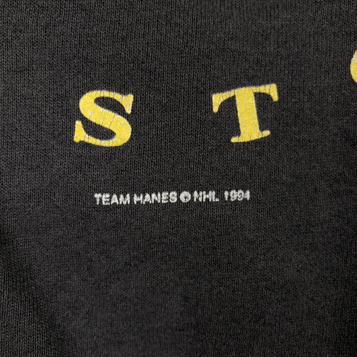 90'S Hanes NHL Boston Bruins Print Sweatshirt, Made in USA, Men's XL (approx.), Vintage silk black type Vintage Second Hand