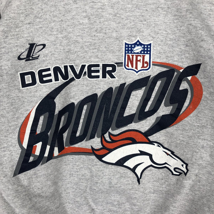 LOGO ATHLETIC NFL DENVER BRONCOS Print Sweatshirt, Made in USA, Men's Size M (approx.) cotton gray type Vintage Second Hand