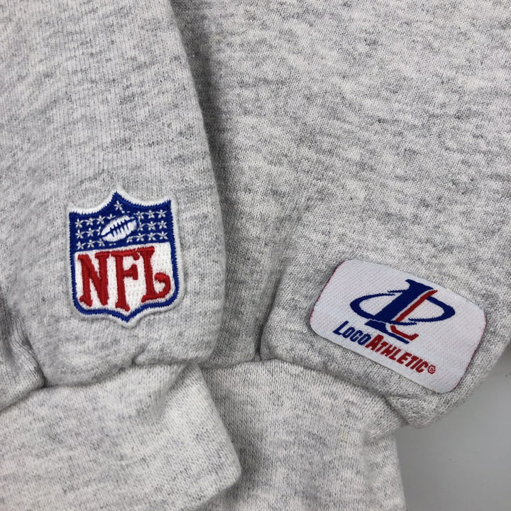 LOGO ATHLETIC NFL DENVER BRONCOS Print Sweatshirt, Made in USA, Men's Size M (approx.) cotton gray type Vintage Second Hand