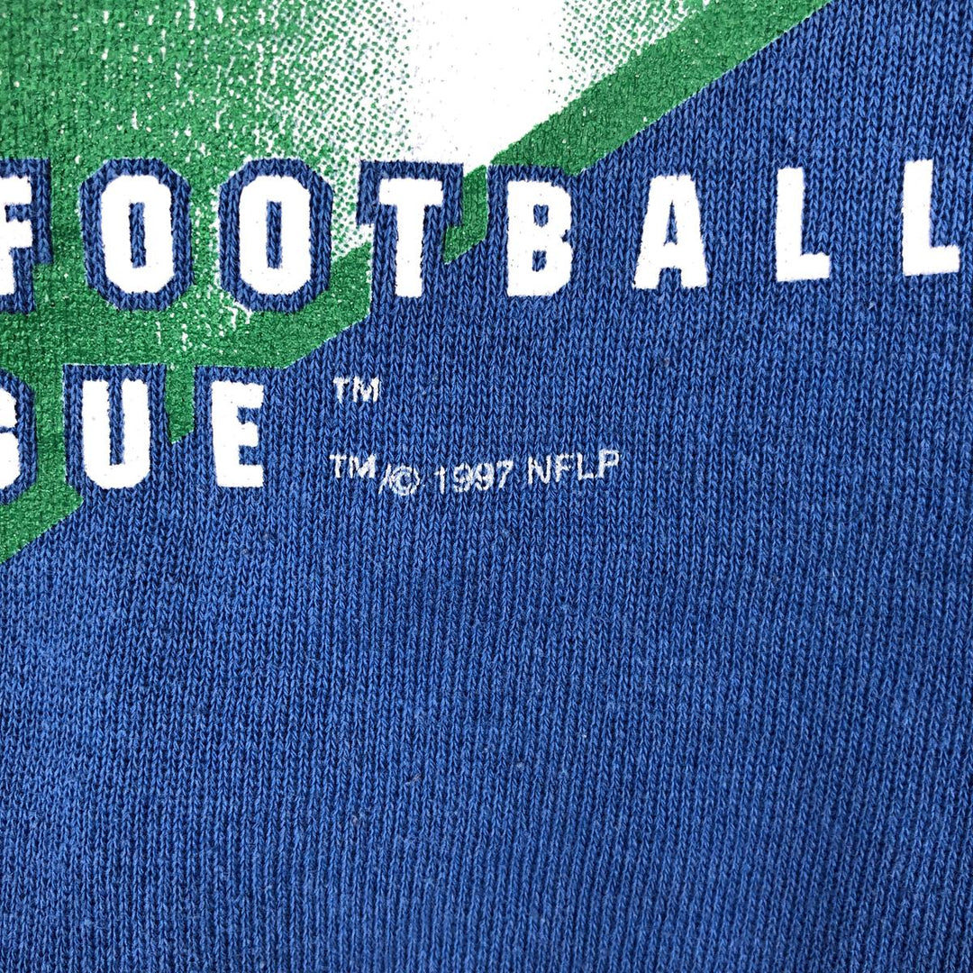 90'S Hanes NFL Seattle Seahawks Print Sweatshirt, Men's Size L (approx.), Vintage cotton blue type Vintage Second Hand