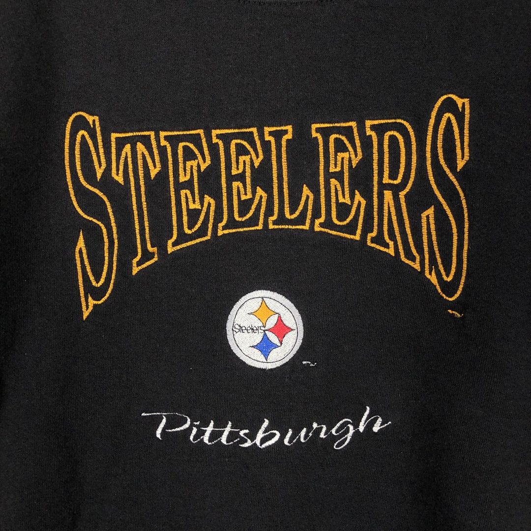 90'S Lee NFL Pittsburgh Steelers Sweatshirt, Made in USA, Men's Size L (approx.), Vintage cotton black type Vintage Second Hand