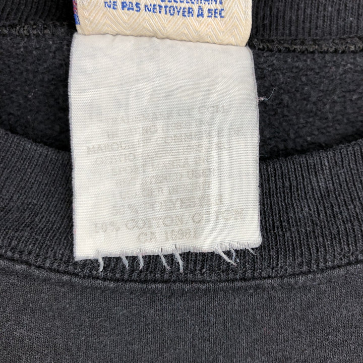 90'S NUTMEG NHL BOSTON BRUINS printed sweatshirt, made in Canada, men's size M equivalent. polyester black type Vintage Second Hand