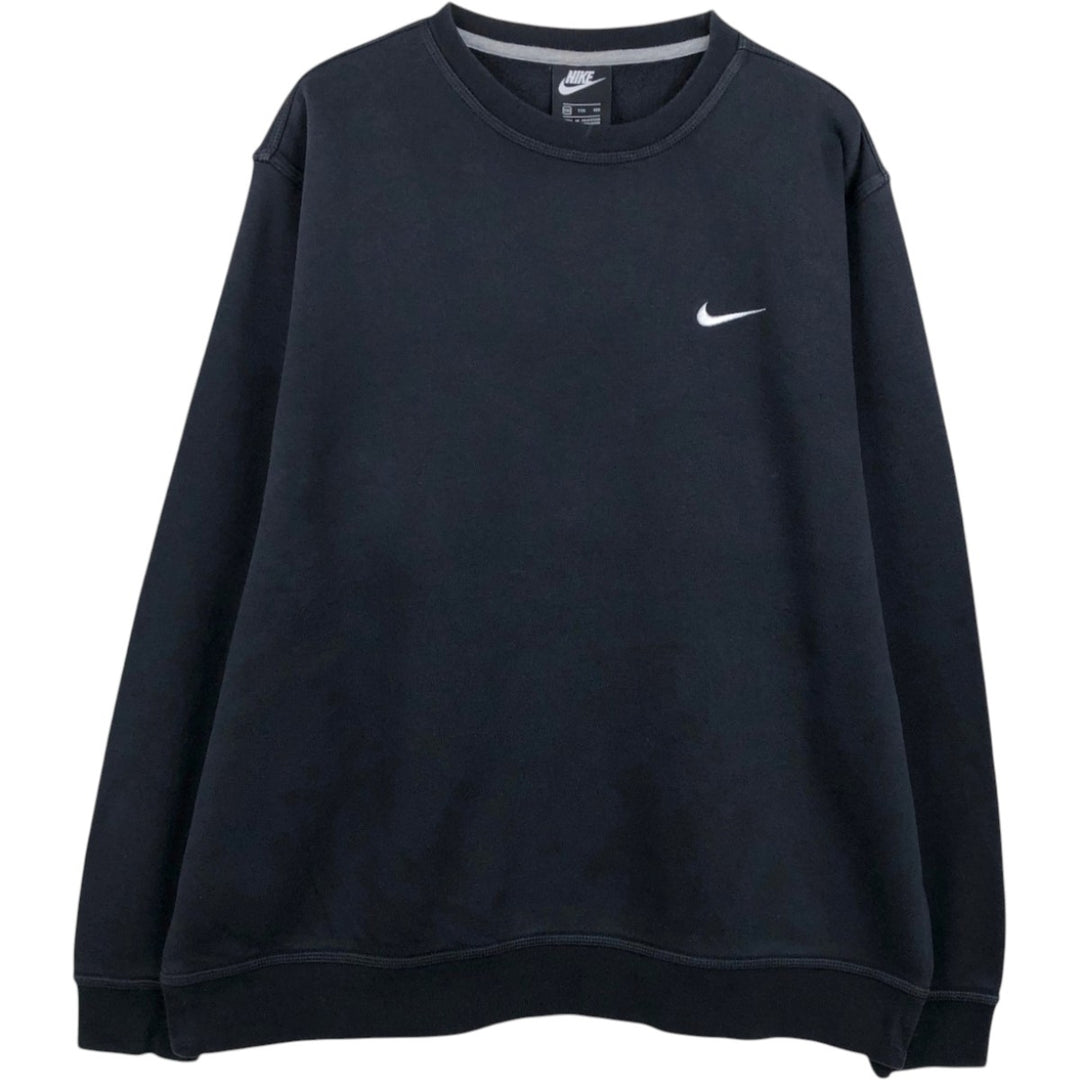 Nike One Point Logo Sweatshirt, Trainer, Men's XXL cotton black type Vintage Second Hand