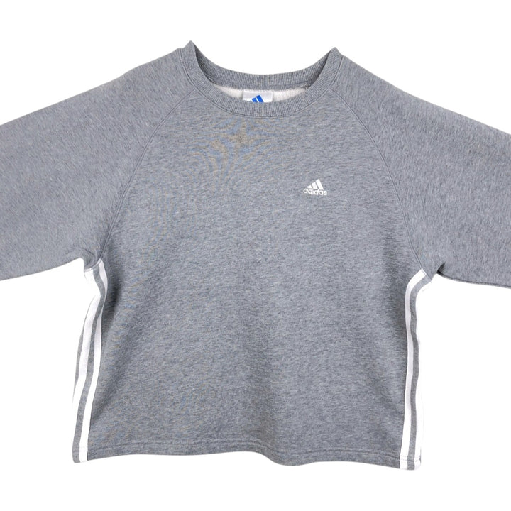 90'S Adidas one-point logo sweatshirt, men's size M equivalent, vintage. cotton gray type Vintage Second Hand