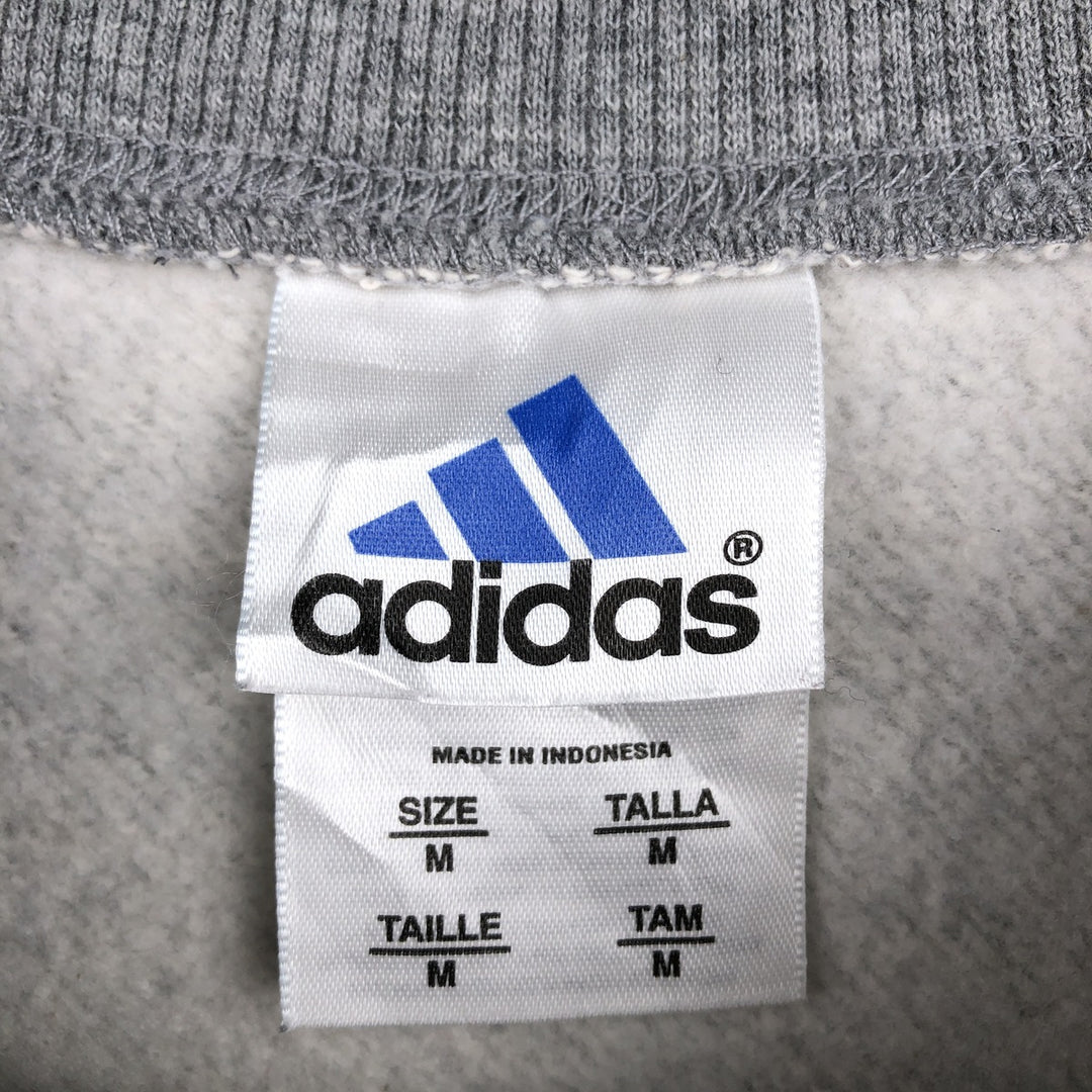 90'S Adidas one-point logo sweatshirt, men's size M equivalent, vintage. cotton gray type Vintage Second Hand