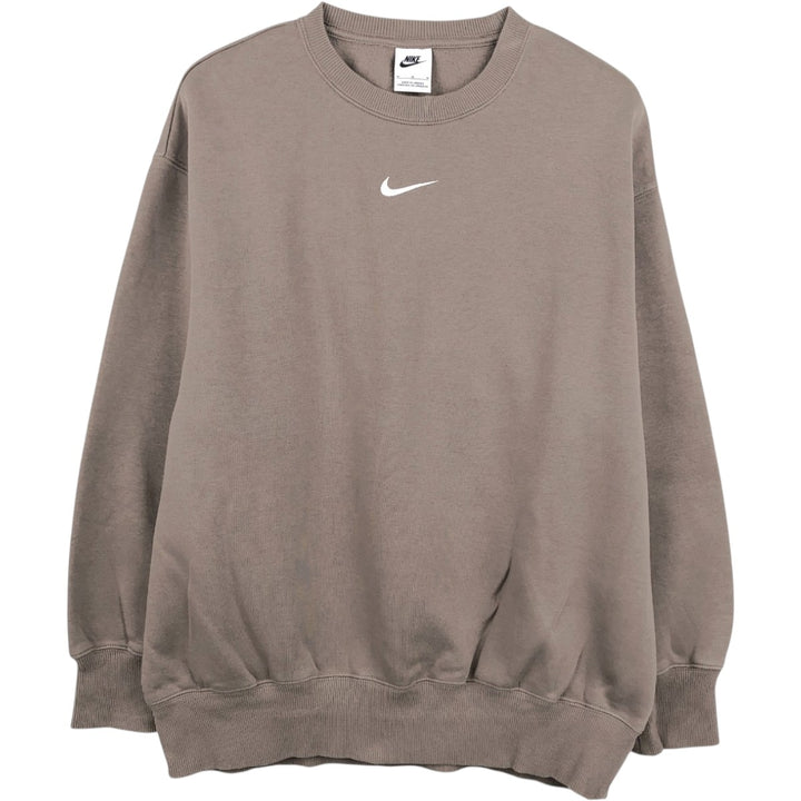 Nike Center Logo Sweatshirt (Men's Size M) cotton brown type Vintage Second Hand