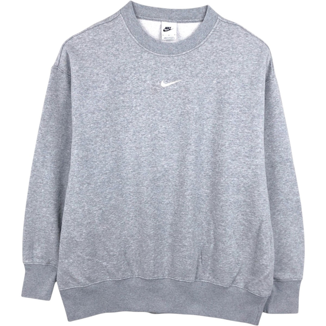 Nike Center Logo Sweatshirt (Men's Size M) cotton gray type Vintage Second Hand