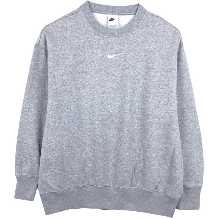 Nike Center Logo Sweatshirt (Men's Size M) cotton gray type Vintage Second Hand