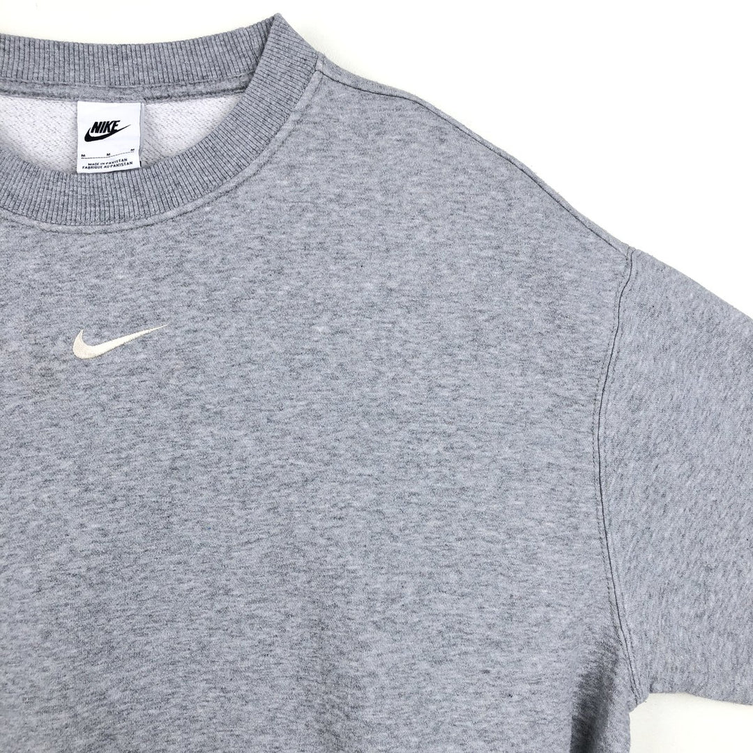 Nike Center Logo Sweatshirt (Men's Size M) cotton gray type Vintage Second Hand