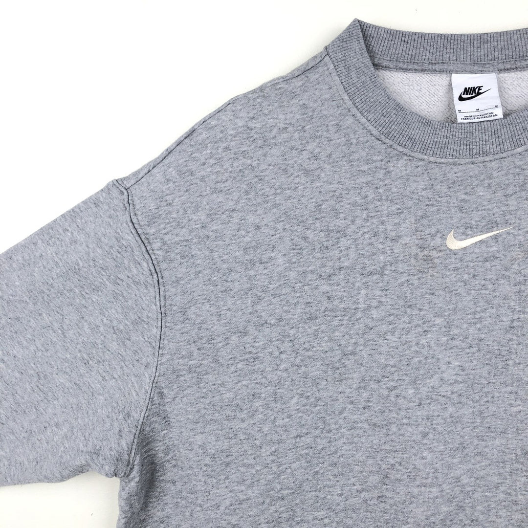 Nike Center Logo Sweatshirt (Men's Size M) cotton gray type Vintage Second Hand