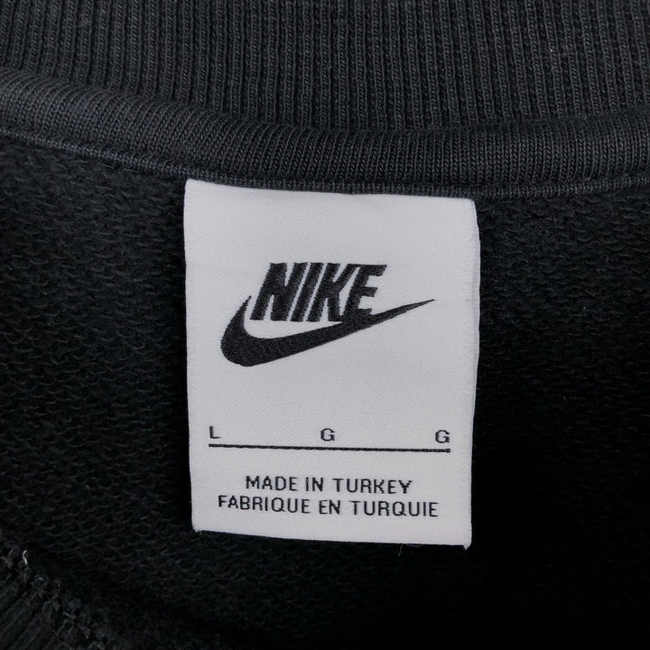 Nike logo sweatshirt, men's size L (approx.), long sleeves. cotton black type Vintage Second Hand
