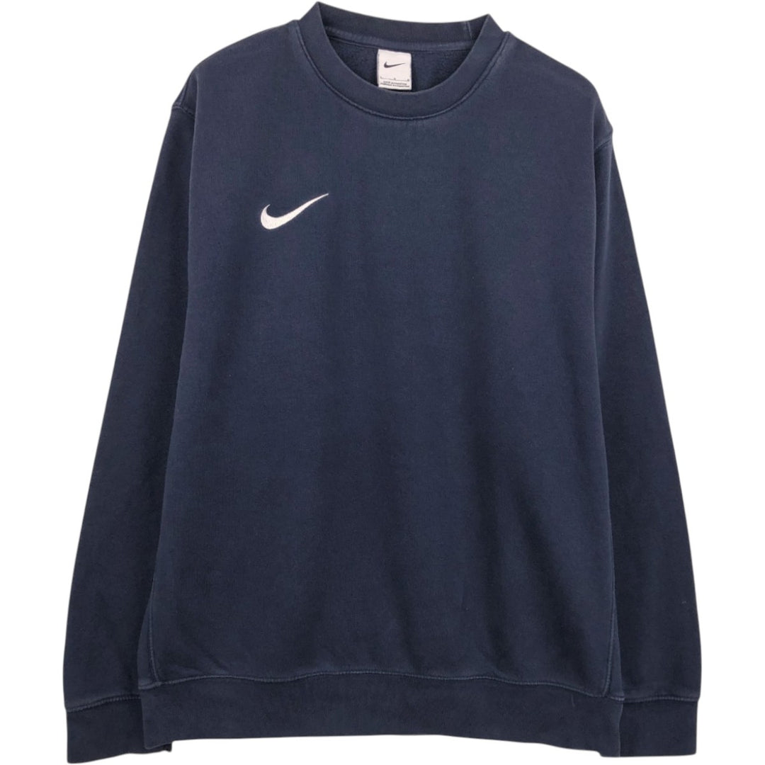 Nike One Point Logo Sweatshirt, Trainer, Men's Size L cotton navy blue type Vintage Second Hand