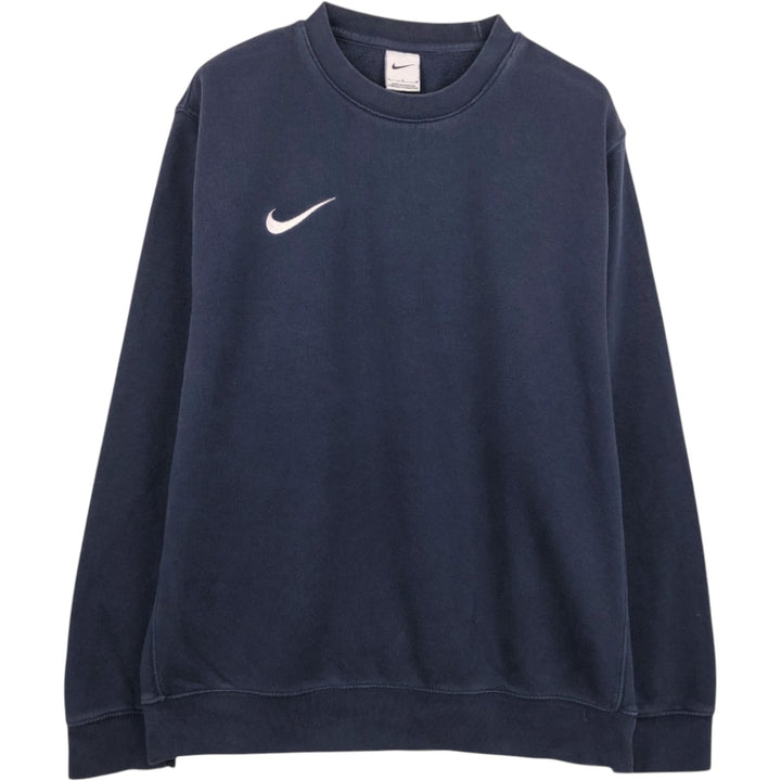 Nike One Point Logo Sweatshirt, Trainer, Men's Size L cotton navy blue type Vintage Second Hand