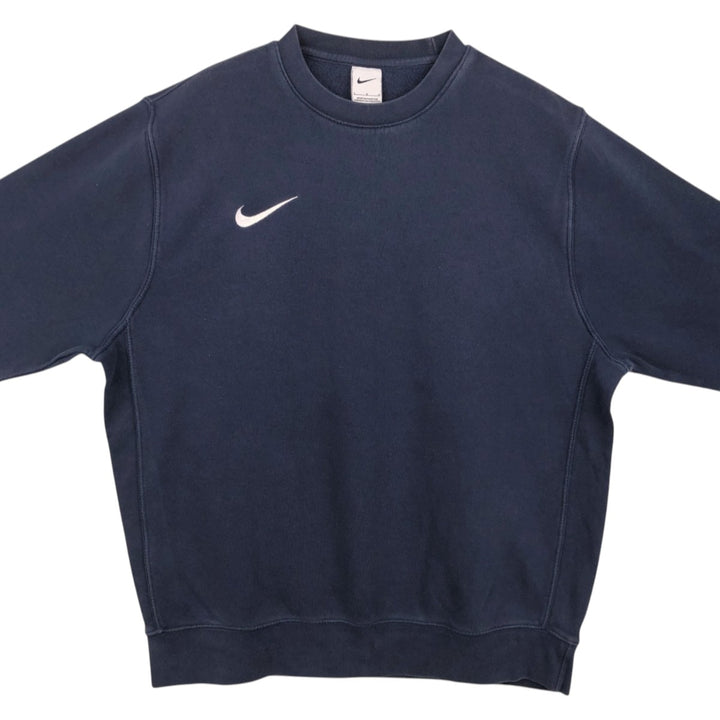 Nike One Point Logo Sweatshirt, Trainer, Men's Size L cotton navy blue type Vintage Second Hand