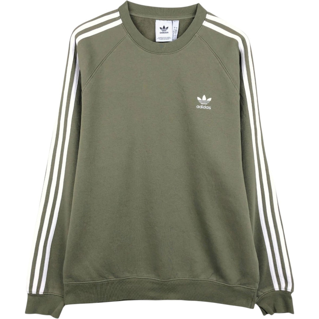 Adidas One-Point Logo Sweatshirt, Men's Size L cotton Khaki type Vintage Second Hand