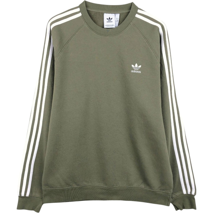 Adidas One-Point Logo Sweatshirt, Men's Size L cotton Khaki type Vintage Second Hand