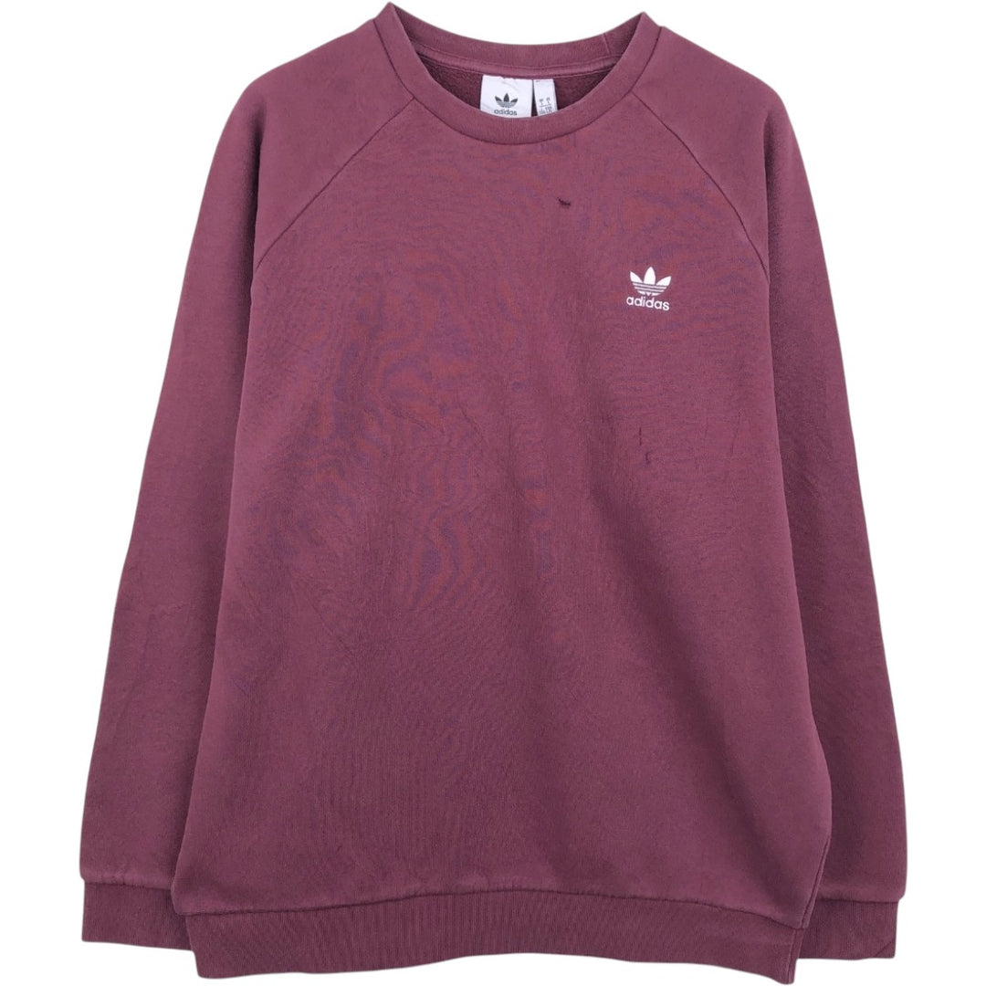 Adidas One-Point Logo Sweatshirt, Men's Size L cotton Purple type red-purple Vintage Second Hand
