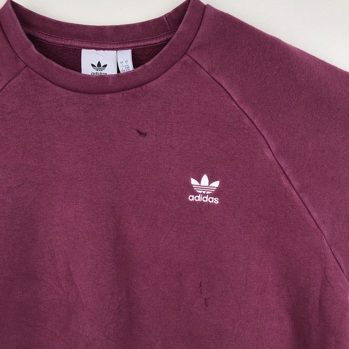 Adidas One-Point Logo Sweatshirt, Men's Size L cotton Purple type red-purple Vintage Second Hand