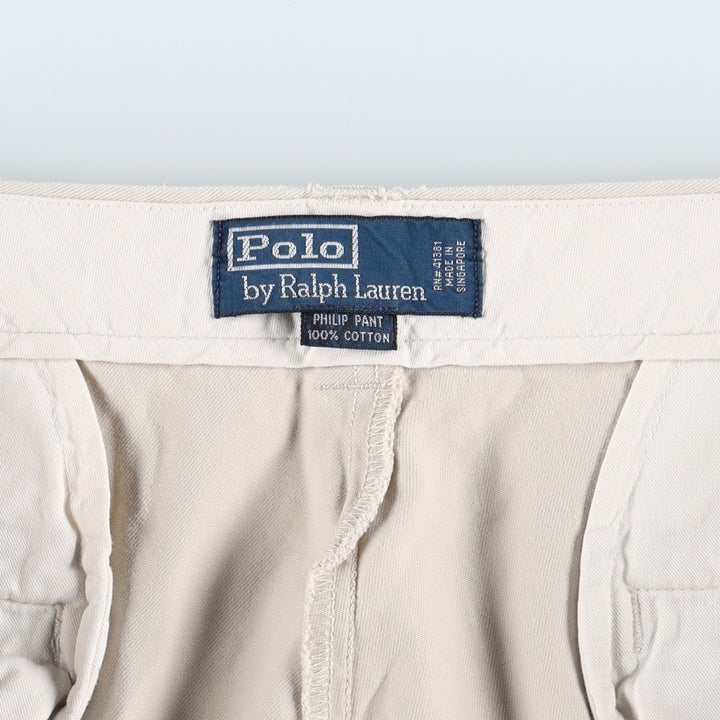 Ralph Lauren POLO by Ralph Lauren PHILIP PANT Chino Pants, Men's W35 equivalent. cotton ivory Vintage Second Hand
