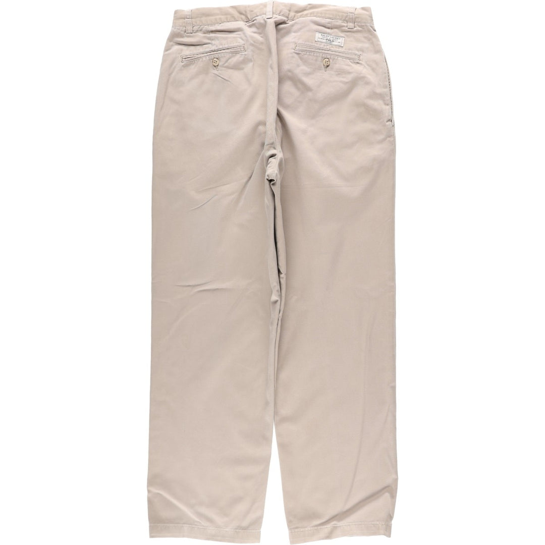 Ralph Lauren POLO by Ralph Lauren ANDREW PANT Two-pleat chino pants for men, equivalent to W33 cotton Beige type Vintage Second Hand
