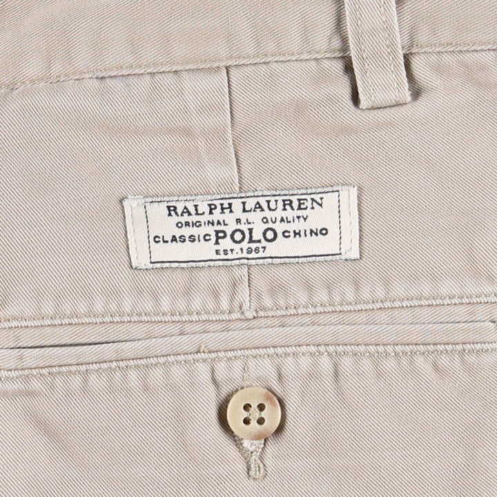 Ralph Lauren POLO by Ralph Lauren ANDREW PANT Two-pleat chino pants for men, equivalent to W33 cotton Beige type Vintage Second Hand