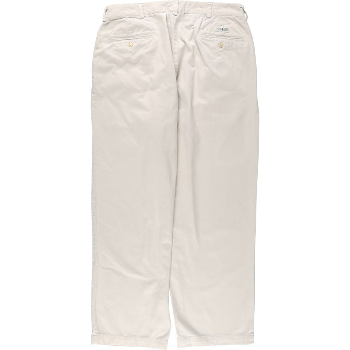 Ralph Lauren POLO by Ralph Lauren ANDREW PANT Two-pleat Chino Pants Men's Size W34 cotton ivory Vintage Second Hand