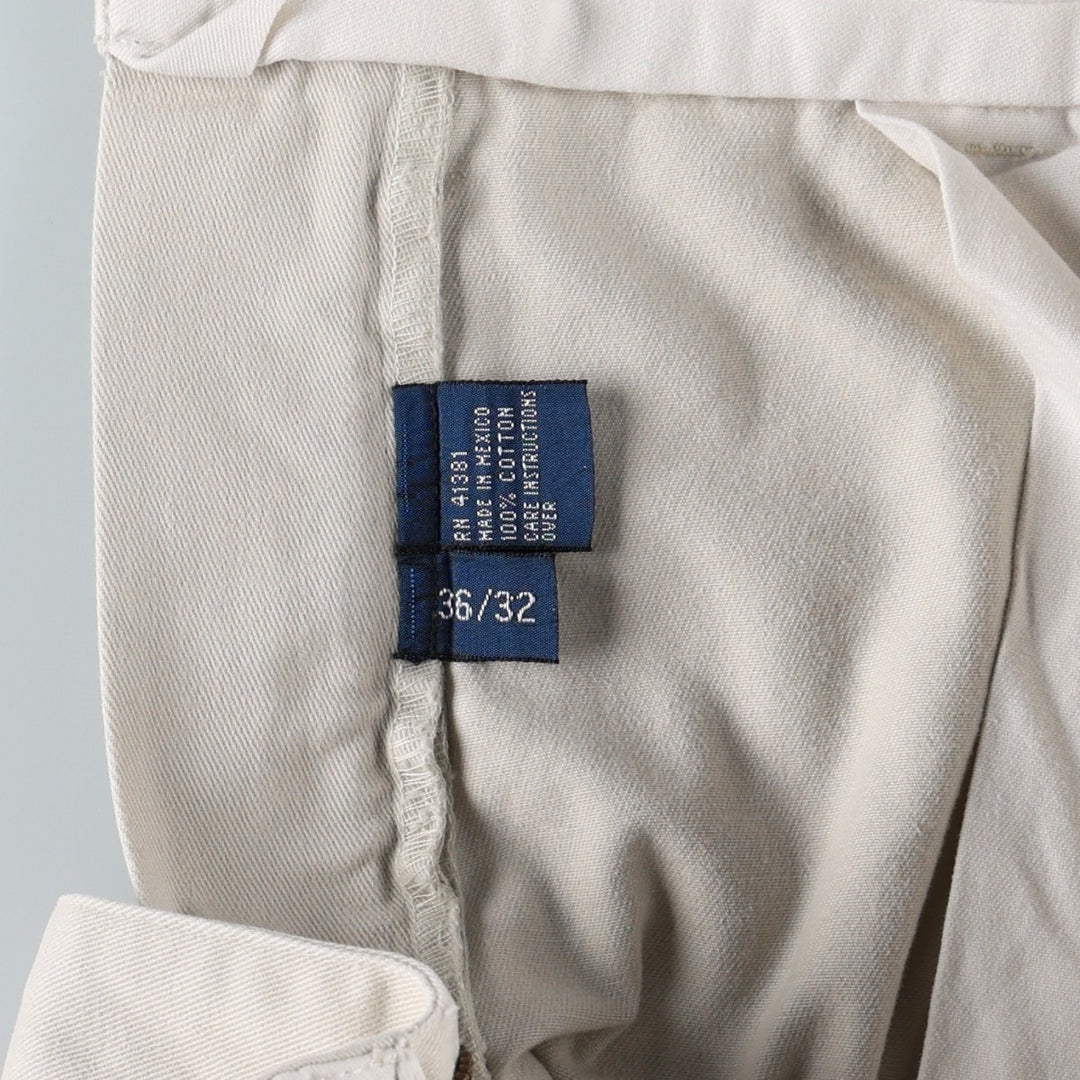 Ralph Lauren POLO by Ralph Lauren ANDREW PANT Two-pleat Chino Pants Men's Size W34 cotton ivory Vintage Second Hand