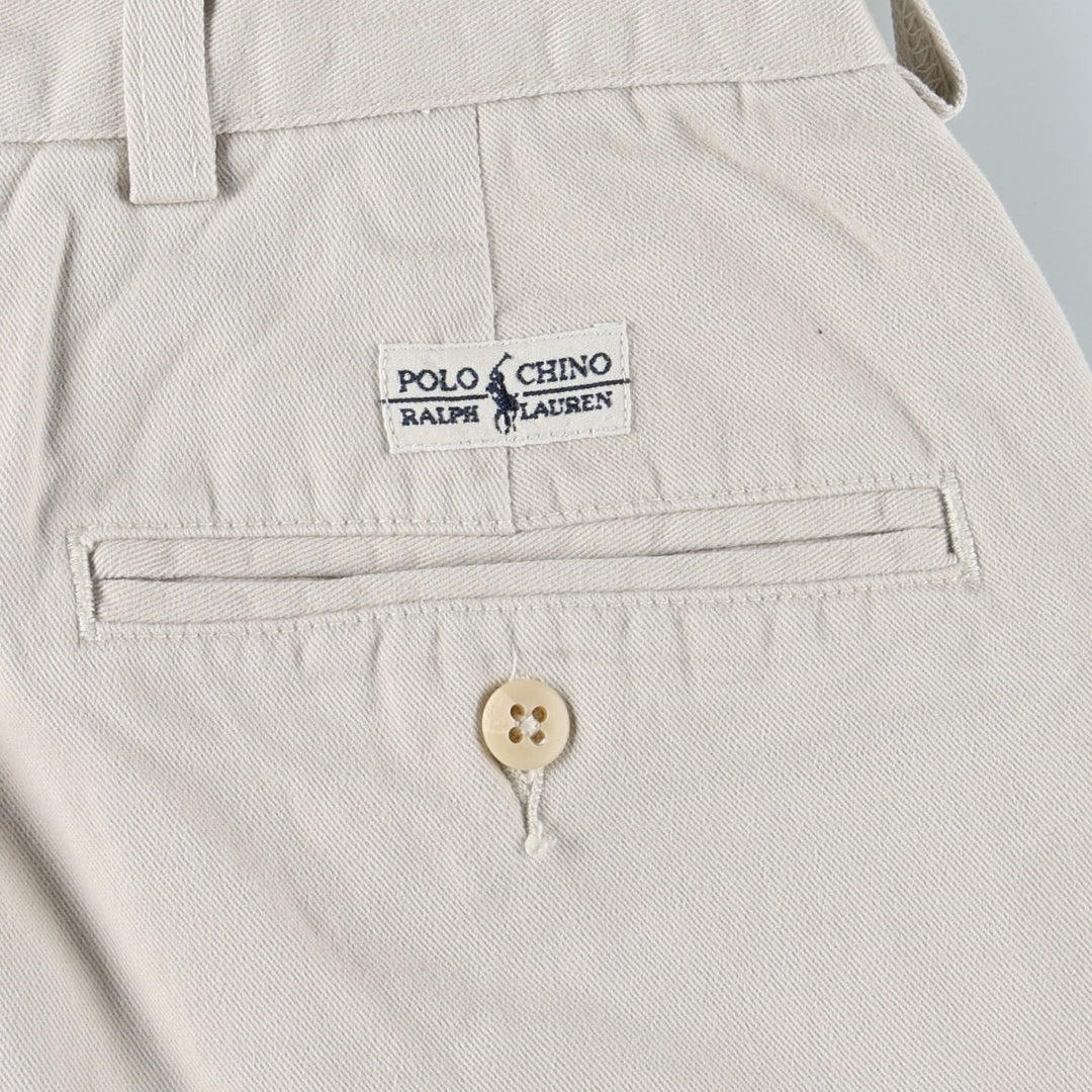 Ralph Lauren POLO by Ralph Lauren ANDREW PANT Two-pleat Chino Pants Men's Size W34 cotton ivory Vintage Second Hand