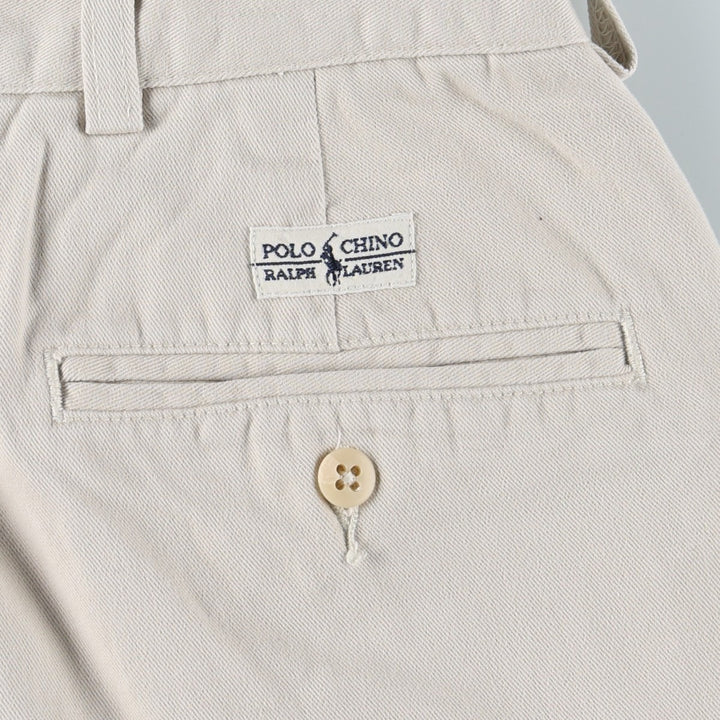 Ralph Lauren POLO by Ralph Lauren ANDREW PANT Two-pleat Chino Pants Men's Size W34 cotton ivory Vintage Second Hand